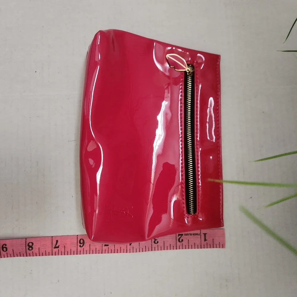 Yves Saint Laurent Small Pink Patent Leather Cosmetic Pouch Makeup Bag